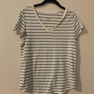 stripped v neck shirt